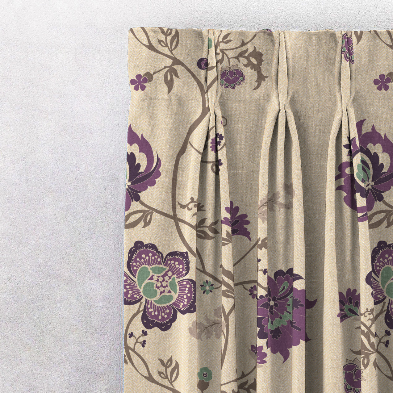 Elegent Indie Print Matt Finish Room Darkening Curtain Set of 2 MTDS516B