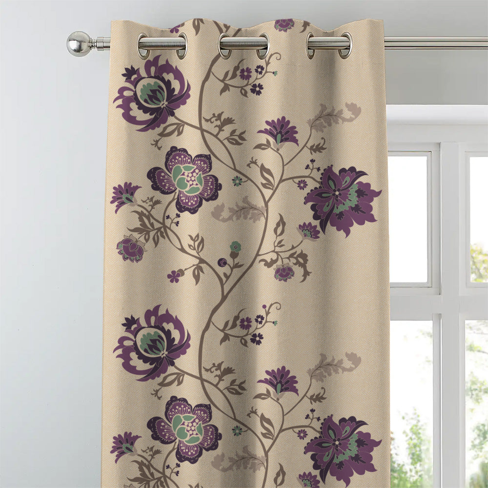 Elegent Indie Print Matt Finish Room Darkening Curtain Set of 2 MTDS516B