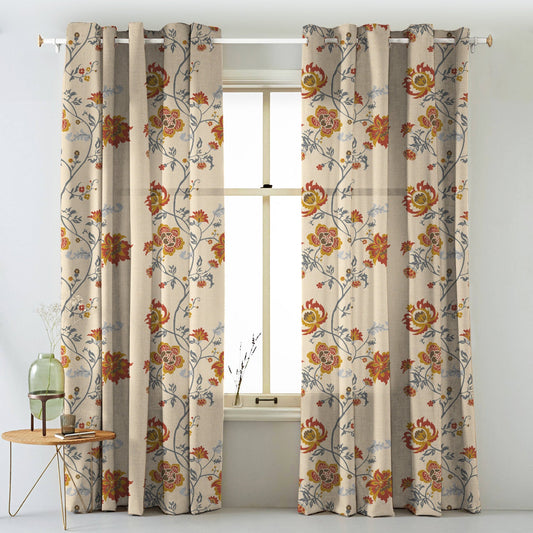 Elegent Indie Print Matt Finish Room Darkening Curtain Set of 2 MTDS516C