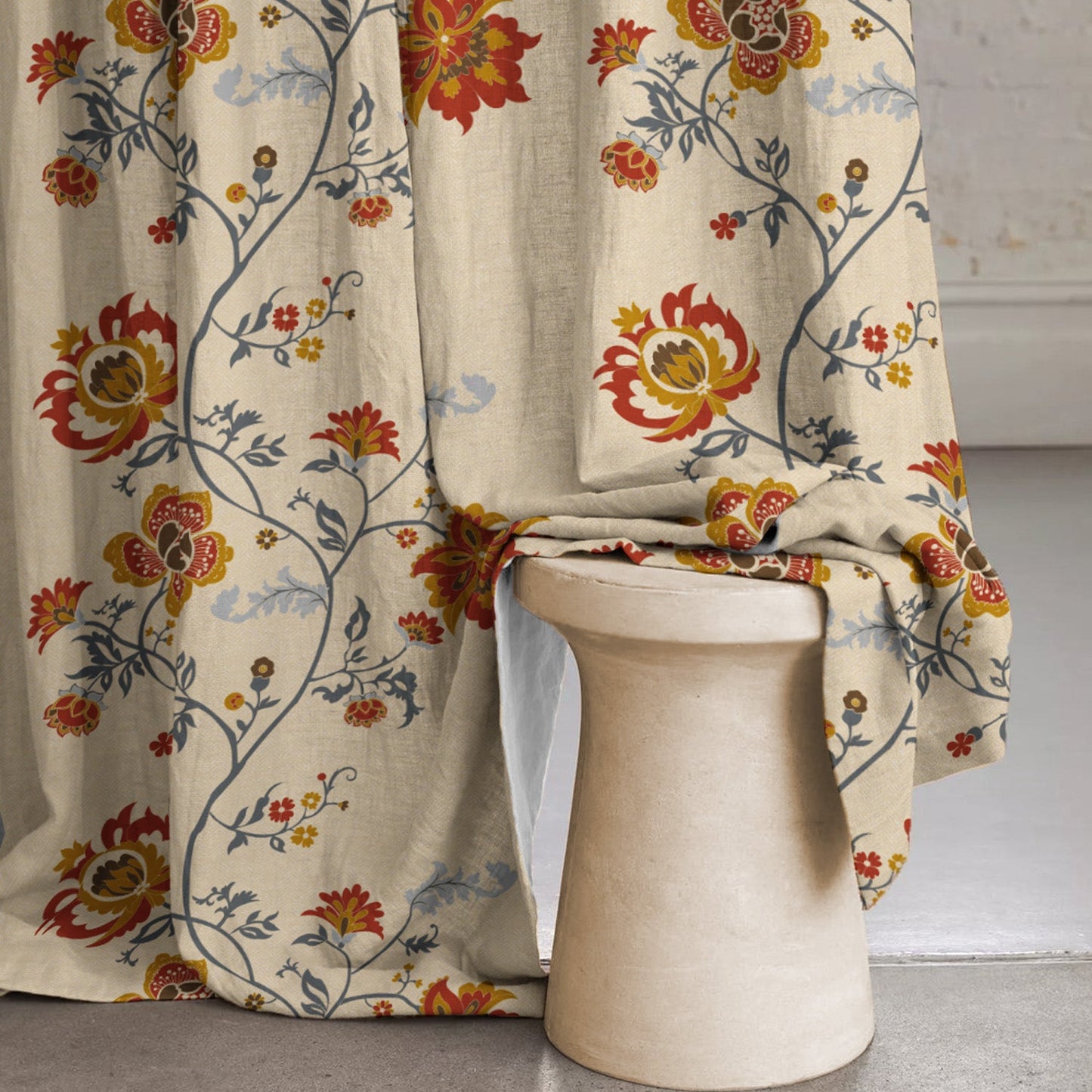 Elegent Indie Print Matt Finish Room Darkening Curtain Set of 2 MTDS516C