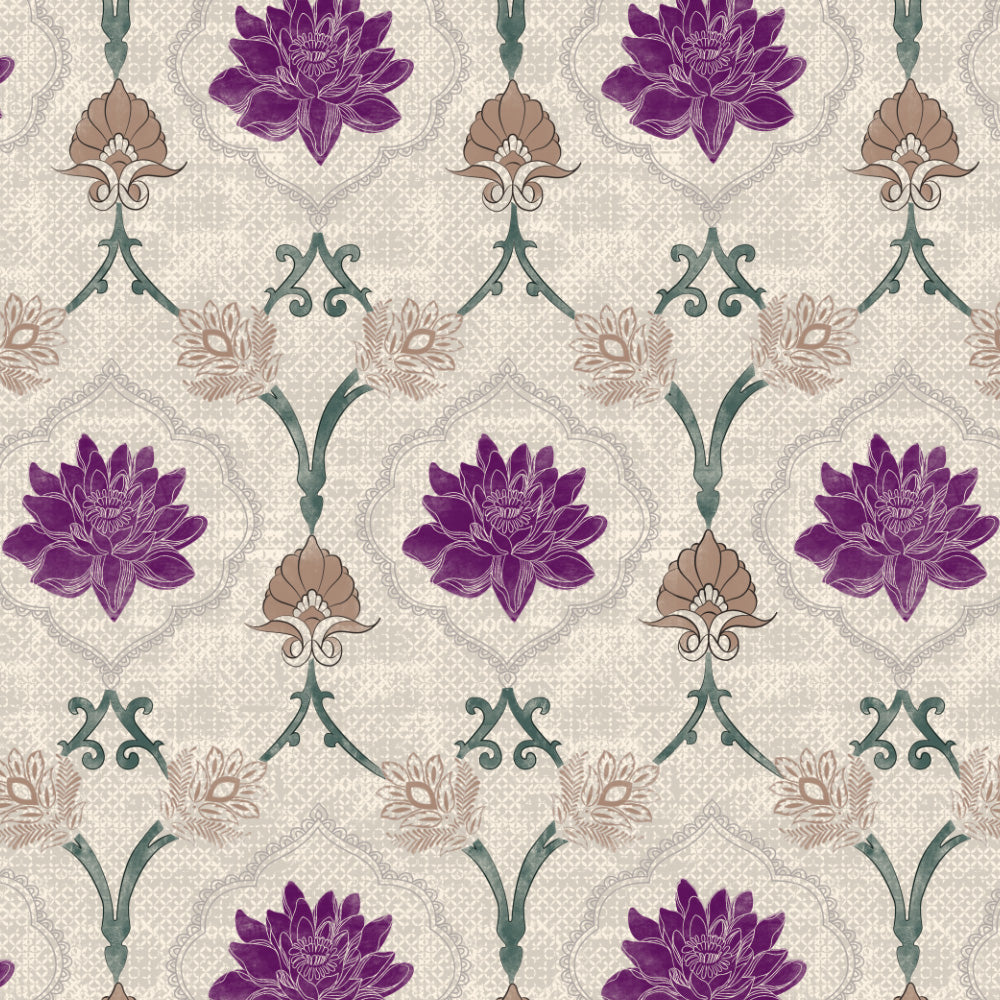 Kamal Indie Offwhite Heavy Satin Room Darkening Curtains Set Of 2 - (DS517B)