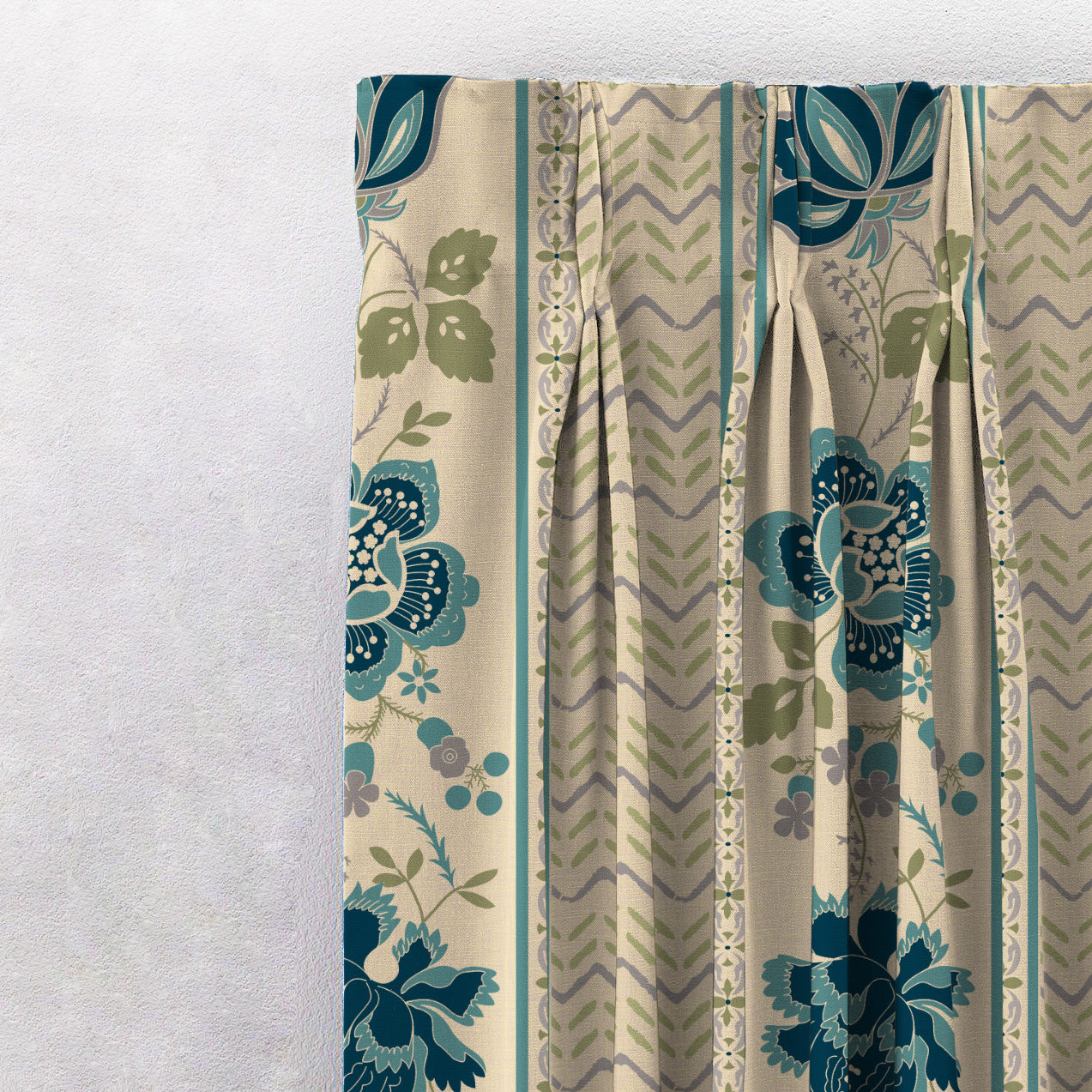 Elegent Indie Print Matt Finish Room Darkening Curtain Set of 2 MTDS519D