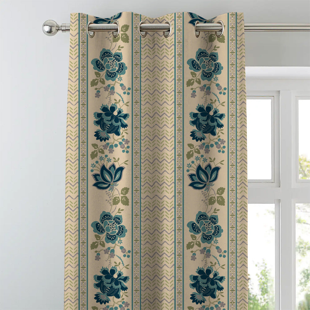 Elegent Indie Print Matt Finish Room Darkening Curtain Set of 2 MTDS519D