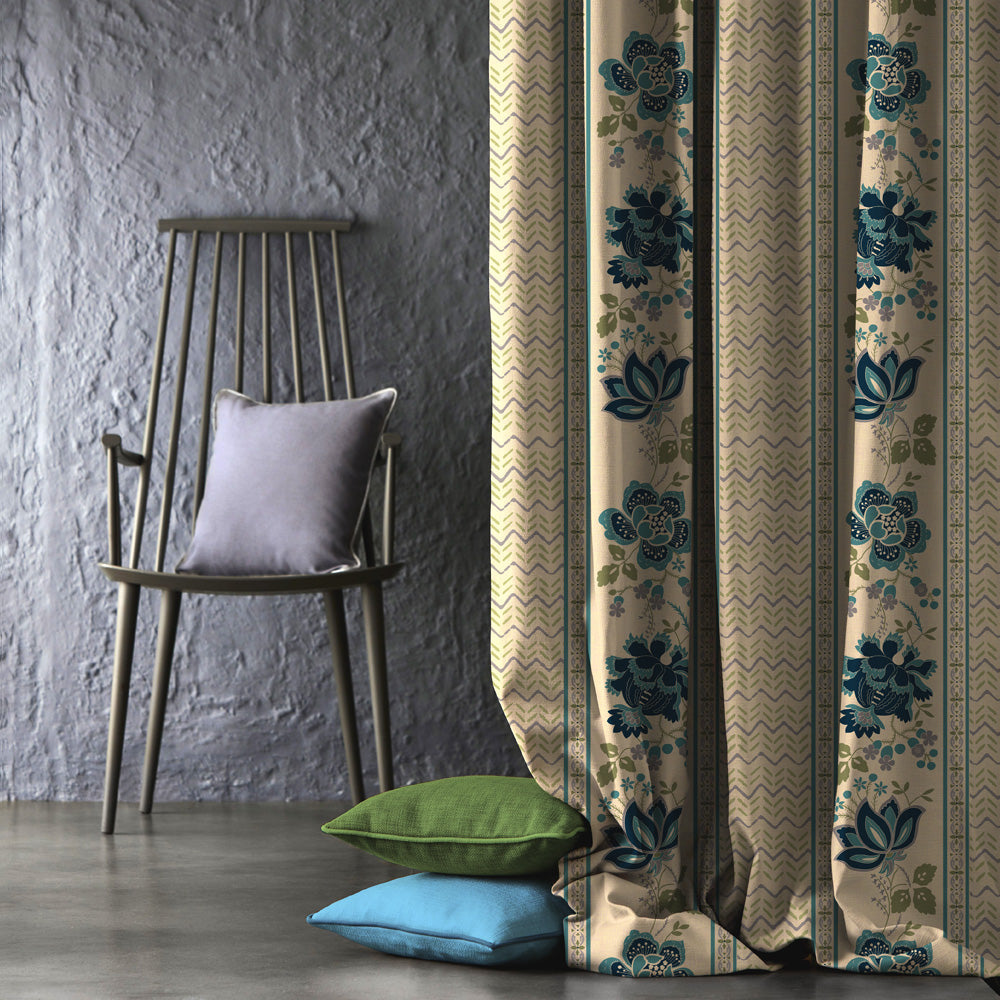 Elegent Indie Print Matt Finish Room Darkening Curtain Set of 2 MTDS519D