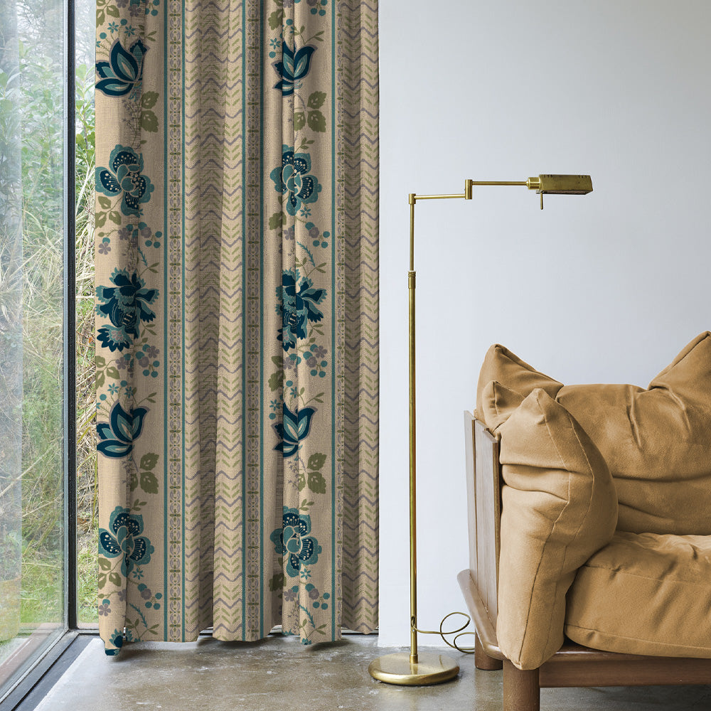 Elegent Indie Print Matt Finish Room Darkening Curtain Set of 2 MTDS519D