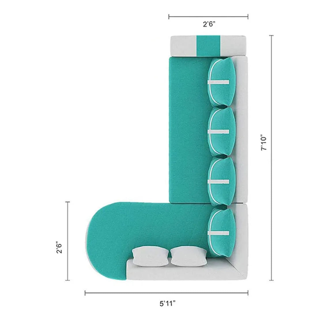 Dalton L Shape Fabric Sofa for Living Room