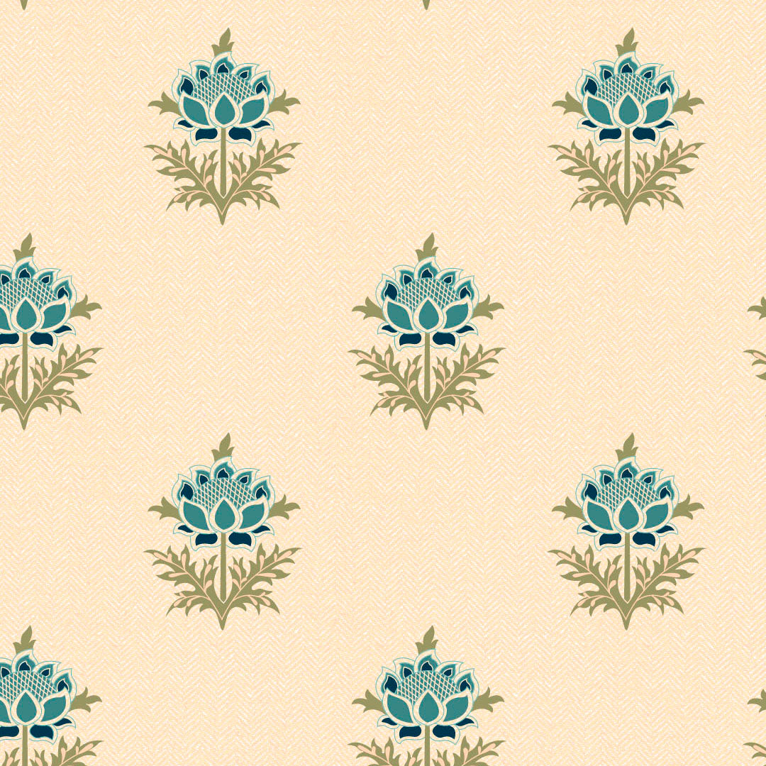 Elegant Floral Print Room Darkening Curtains- Set of 2 - DS521 D