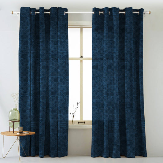 Elegent Geometric Print Matt Finish Room Darkening Curtain Set of 2 MTDS522A