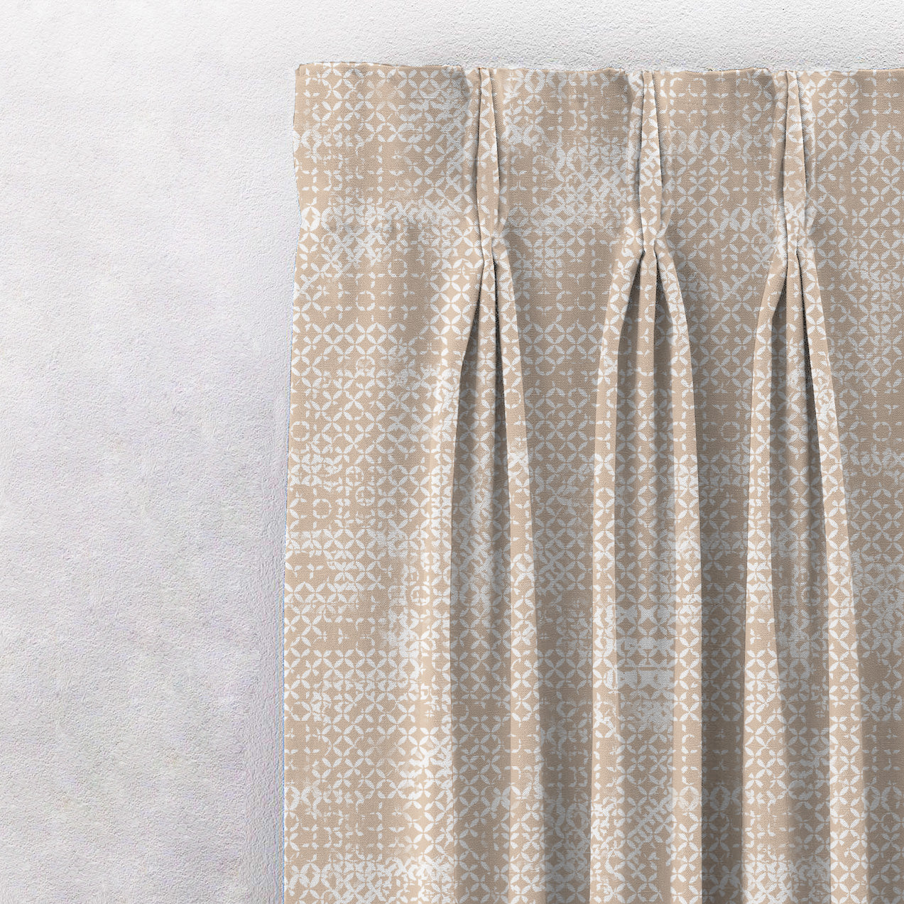 Elegent Geometric Print Matt Finish Room Darkening Curtain Set of 2 MTDS522B