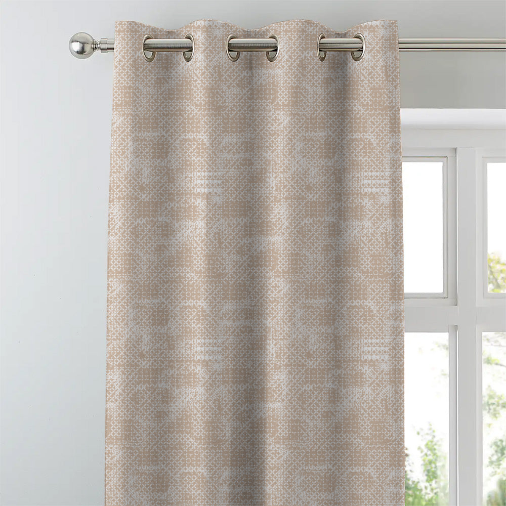 Elegent Geometric Print Matt Finish Room Darkening Curtain Set of 2 MTDS522B