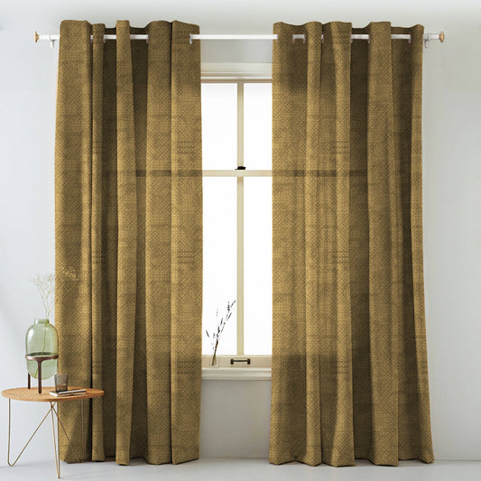 Elegent Geometric Print Matt Finish Room Darkening Curtain Set of 2 MTDS522C
