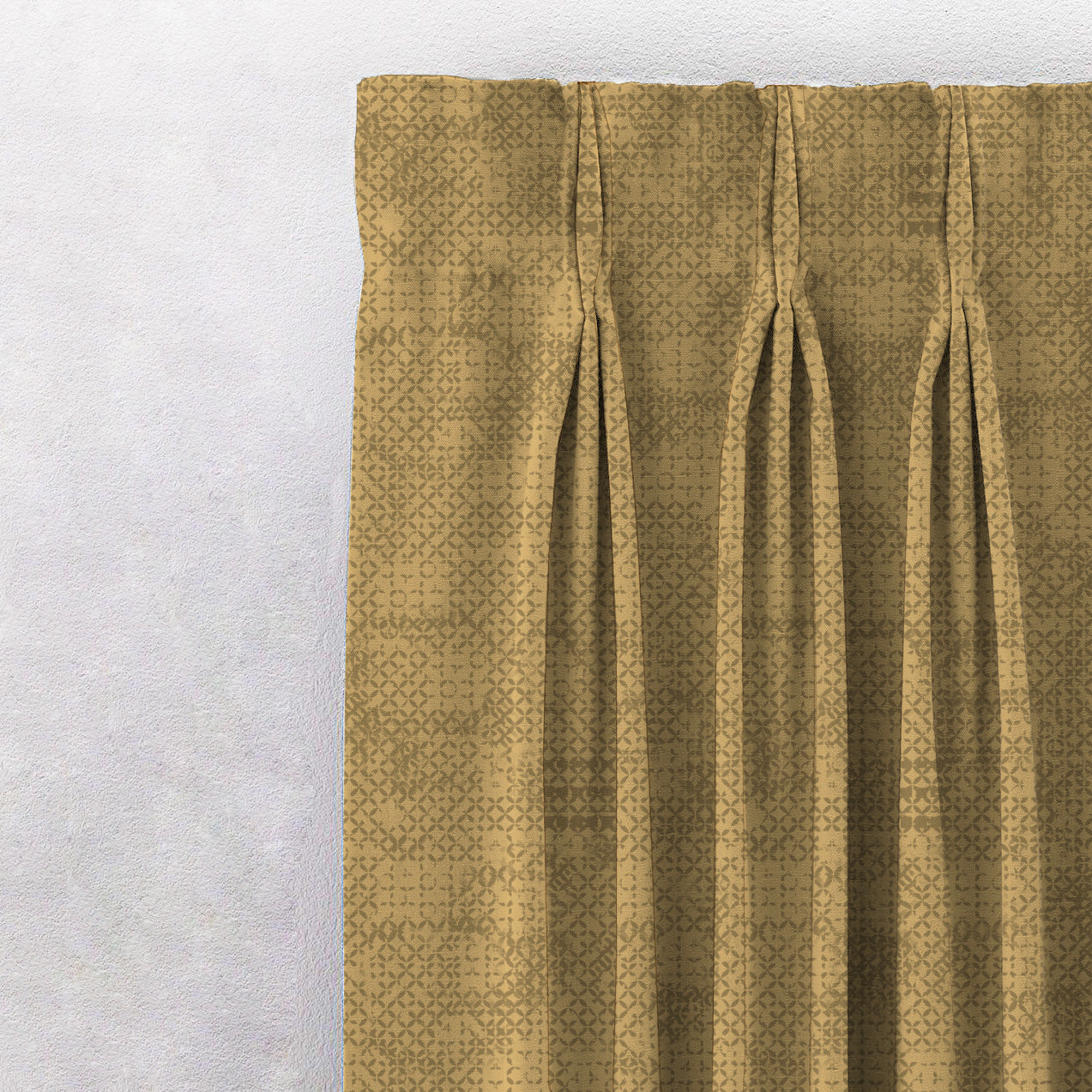 Elegent Geometric Print Matt Finish Room Darkening Curtain Set of 2 MTDS522C