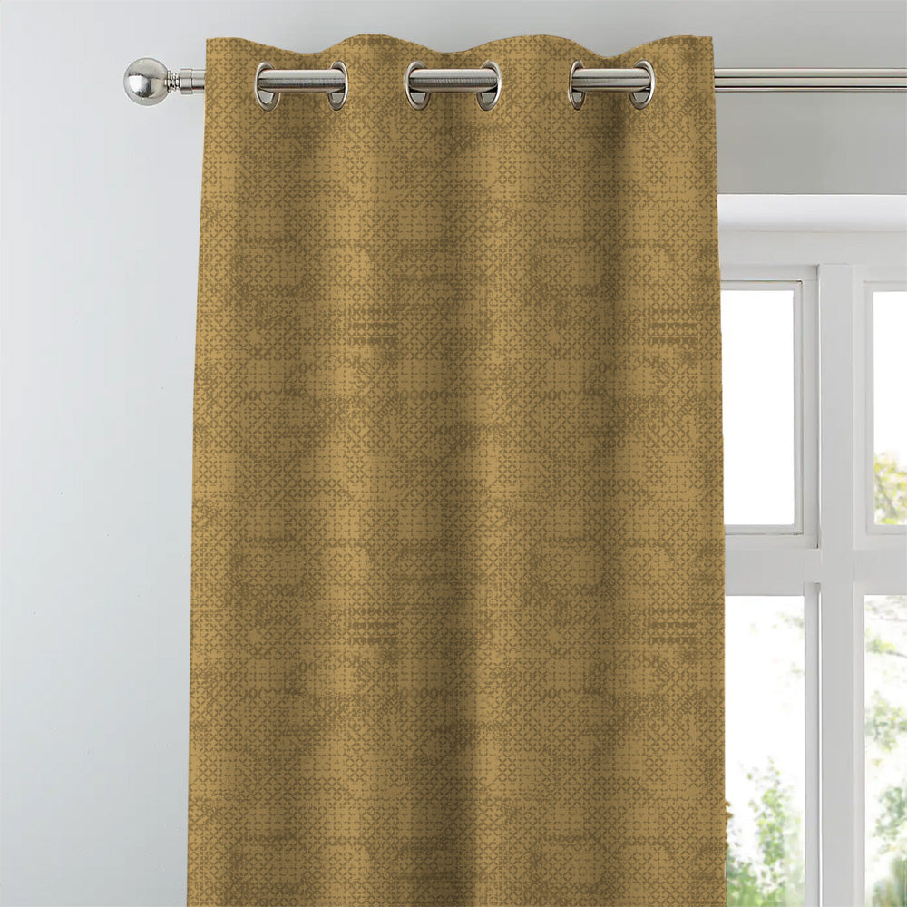 Elegent Geometric Print Matt Finish Room Darkening Curtain Set of 2 MTDS522C