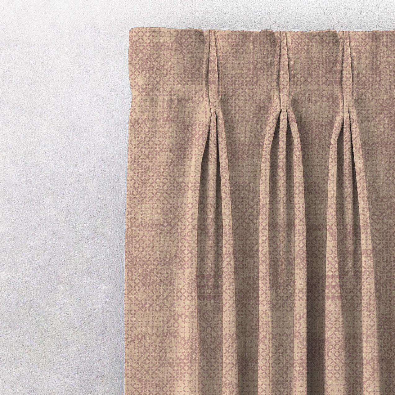 Elegent Geometric Print Matt Finish Room Darkening Curtain Set of 2 MTDS522E