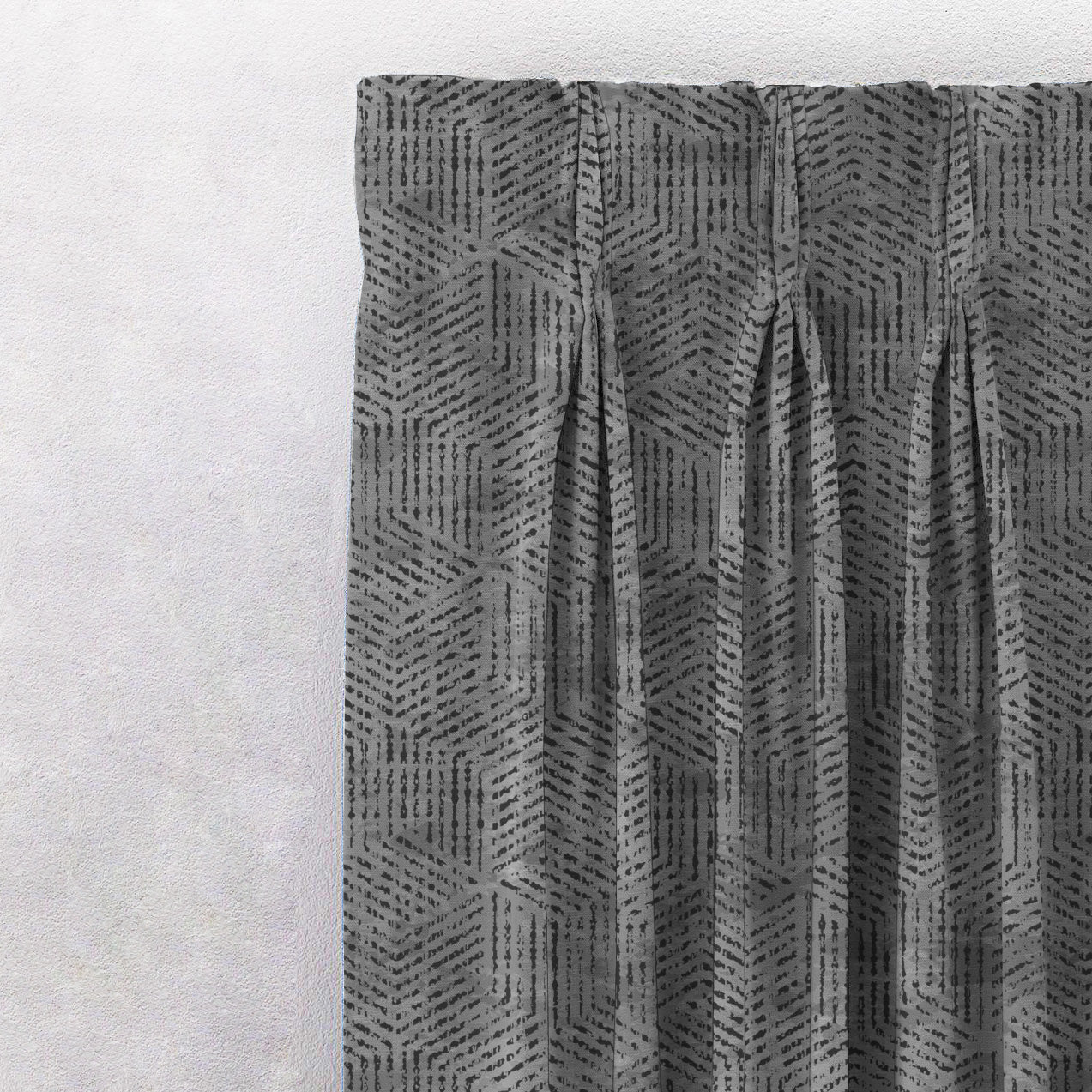 Elegent Geometric Print Matt Finish Room Darkening Curtain Set of 2 MTDS527D