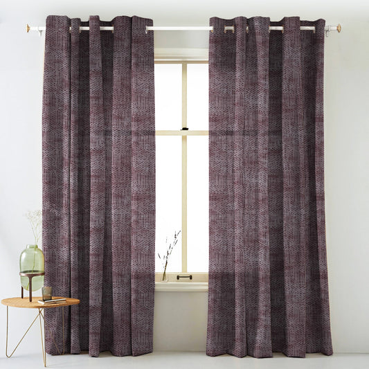 Elegent Geometric Print Matt Finish Room Darkening Curtain Set of 2 MTDS527E