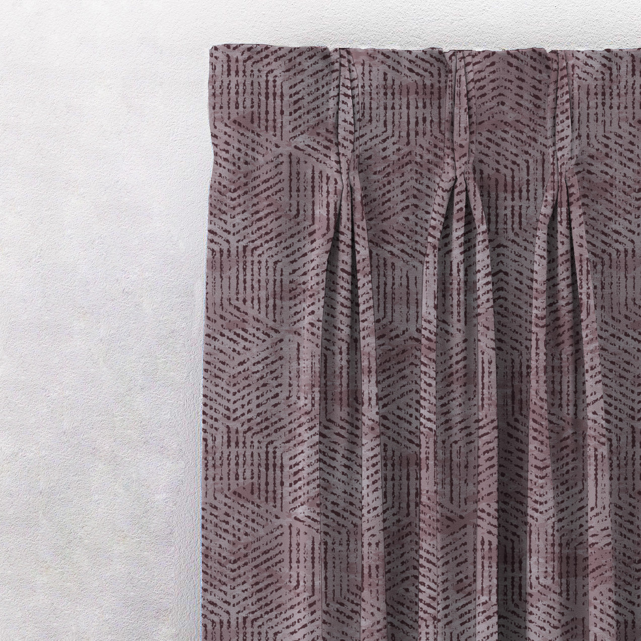 Elegent Geometric Print Matt Finish Room Darkening Curtain Set of 2 MTDS527E