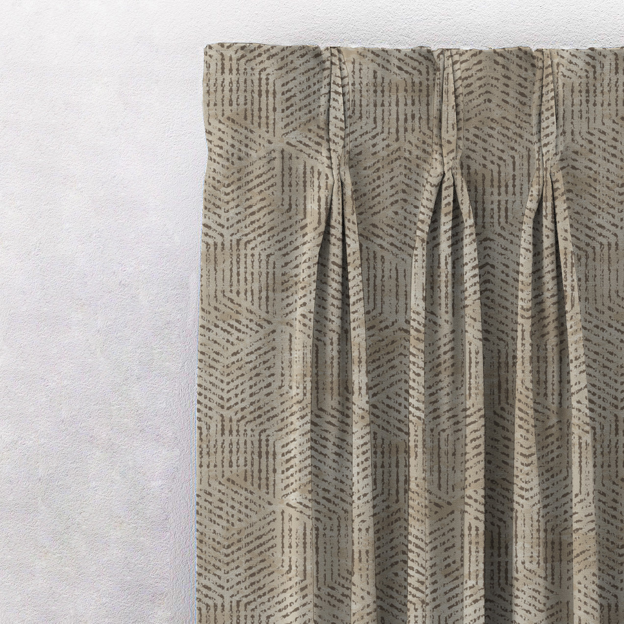 Elegent Geometric Print Matt Finish Room Darkening Curtain Set of 2 MTDS527F