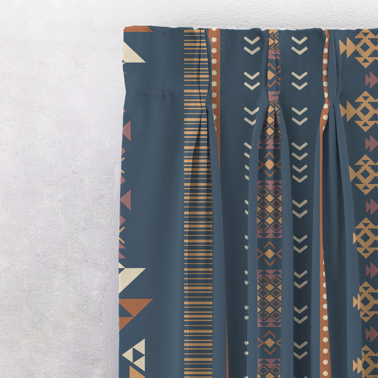 Digital Boho Printed Twill Textured Room Darkening Curtains Set Of 2 - DS529E