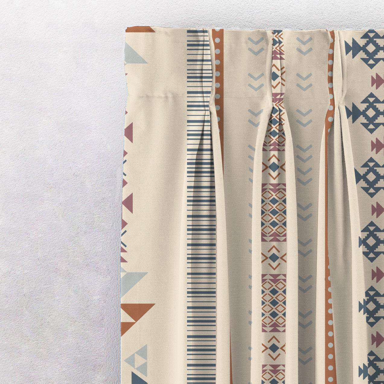 Digital Boho Printed Twill Textured Room Darkening Curtains Set Of 2 - DS529F