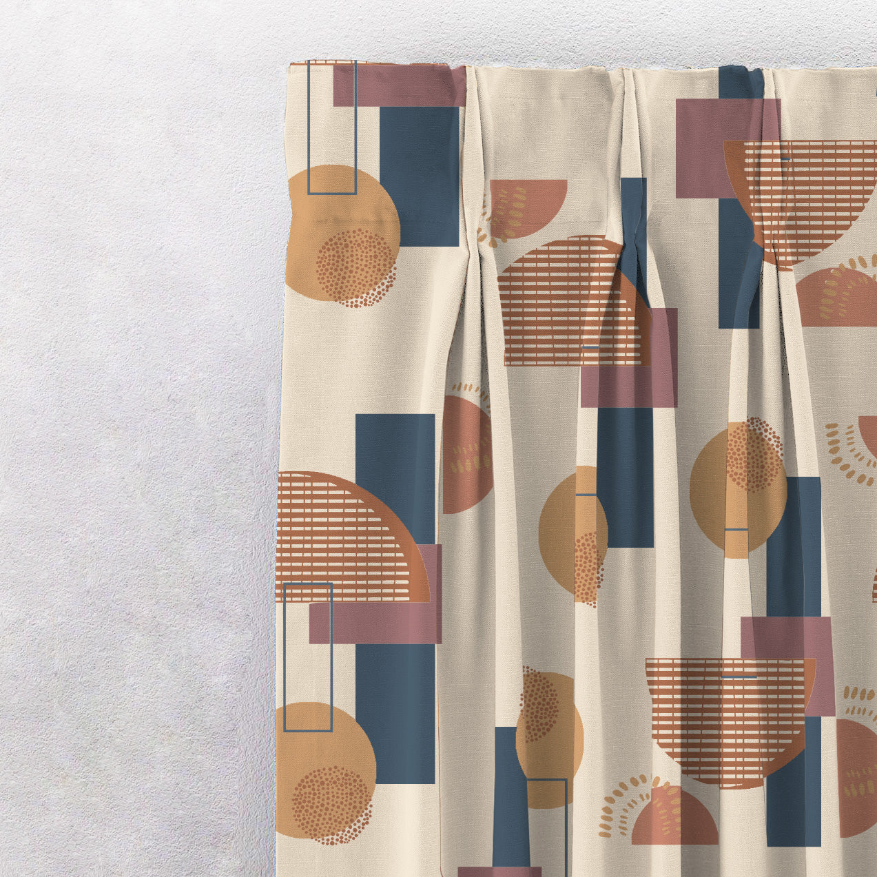 Digital Boho Printed Twill Textured Room Darkening Curtains Set Of 2 - DS532C