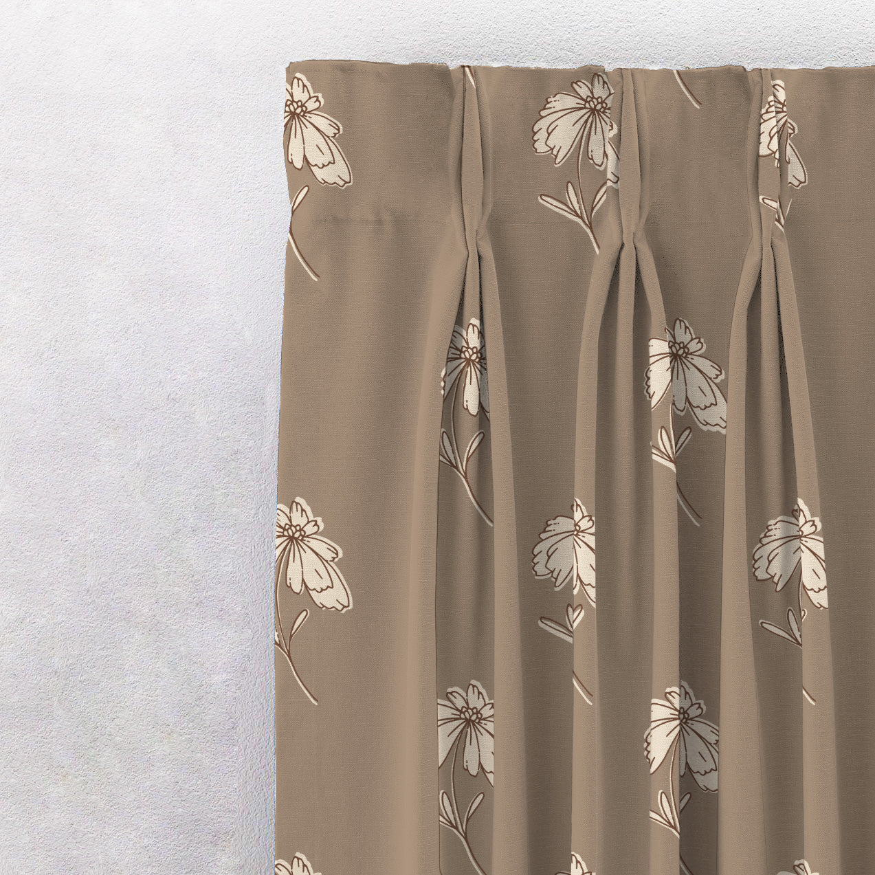 Digital Boho Printed Twill Textured Room Darkening Curtains Set Of 2 - DS534A