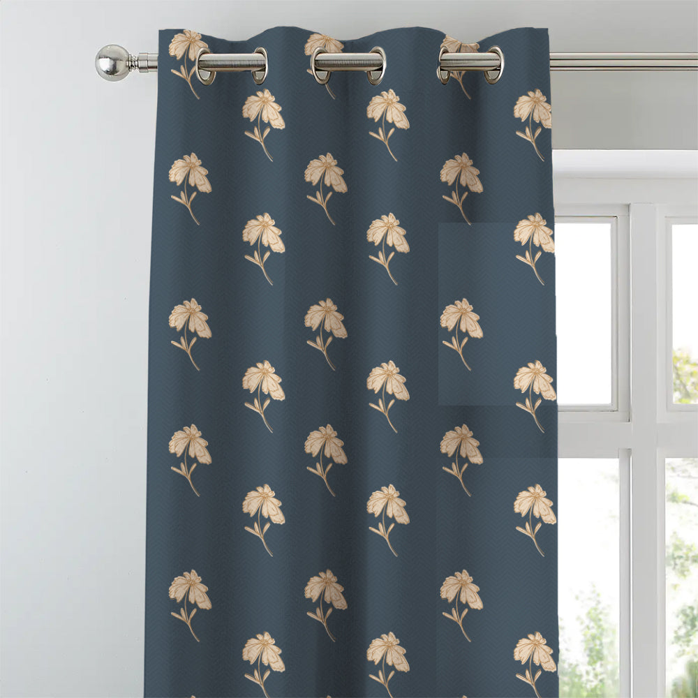 Digital Boho Printed Twill Textured Room Darkening Curtains Set Of 2 - DS534D