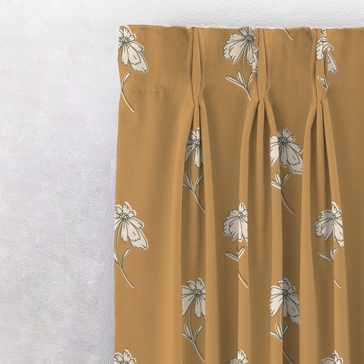 Digital Boho Printed Twill Textured Room Darkening Curtains Set Of 2 - DS534F