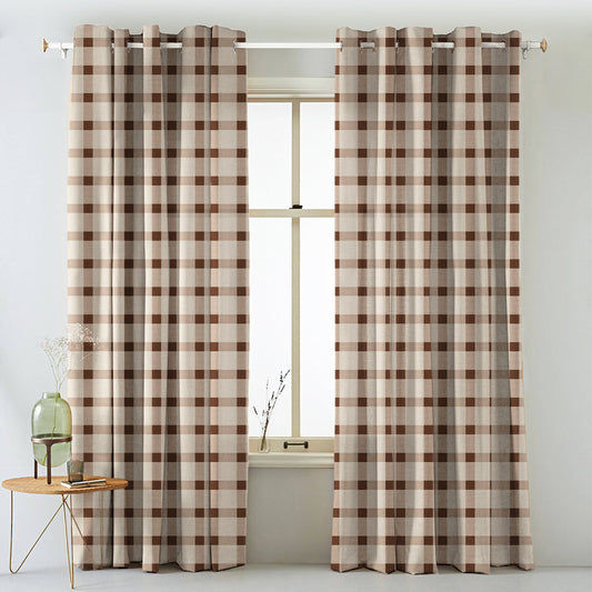 Digital Boho Printed Twill Textured Room Darkening Curtains Set Of 2 - DS535A