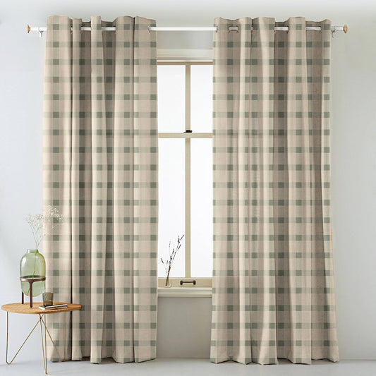 Digital Boho Printed Twill Textured Room Darkening Curtains Set Of 2 - DS535B