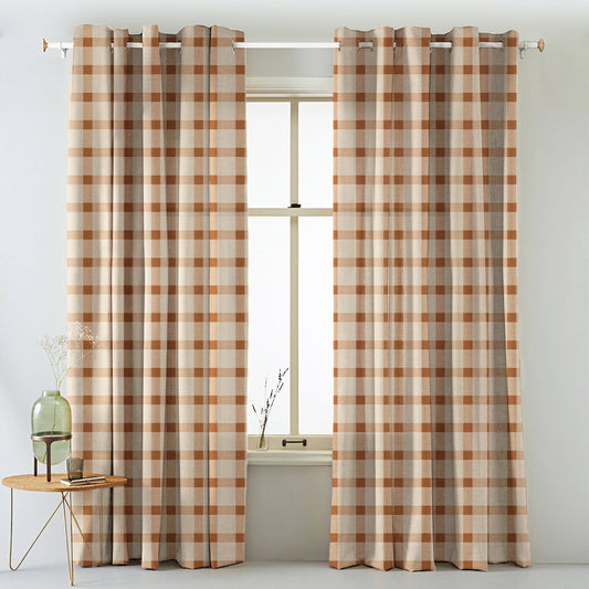 Digital Boho Printed Twill Textured Room Darkening Curtains Set Of 2 - DS535C