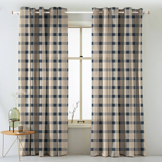 Digital Boho Printed Twill Textured Room Darkening Curtains Set Of 2 - DS535F