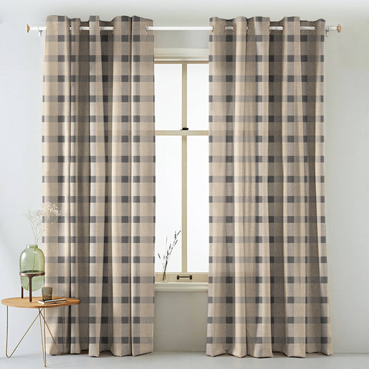 Digital Boho Printed Twill Textured Room Darkening Curtains Set Of 2 - DS535G