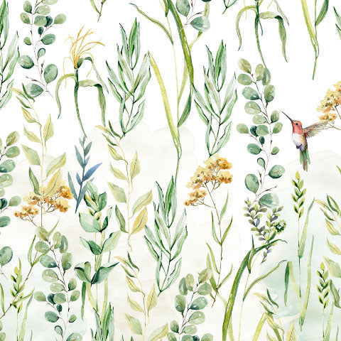 Garden Grace Floral Fresh Green Matte Finish Room Darkening Curtains Set Of 2 - (DS549)