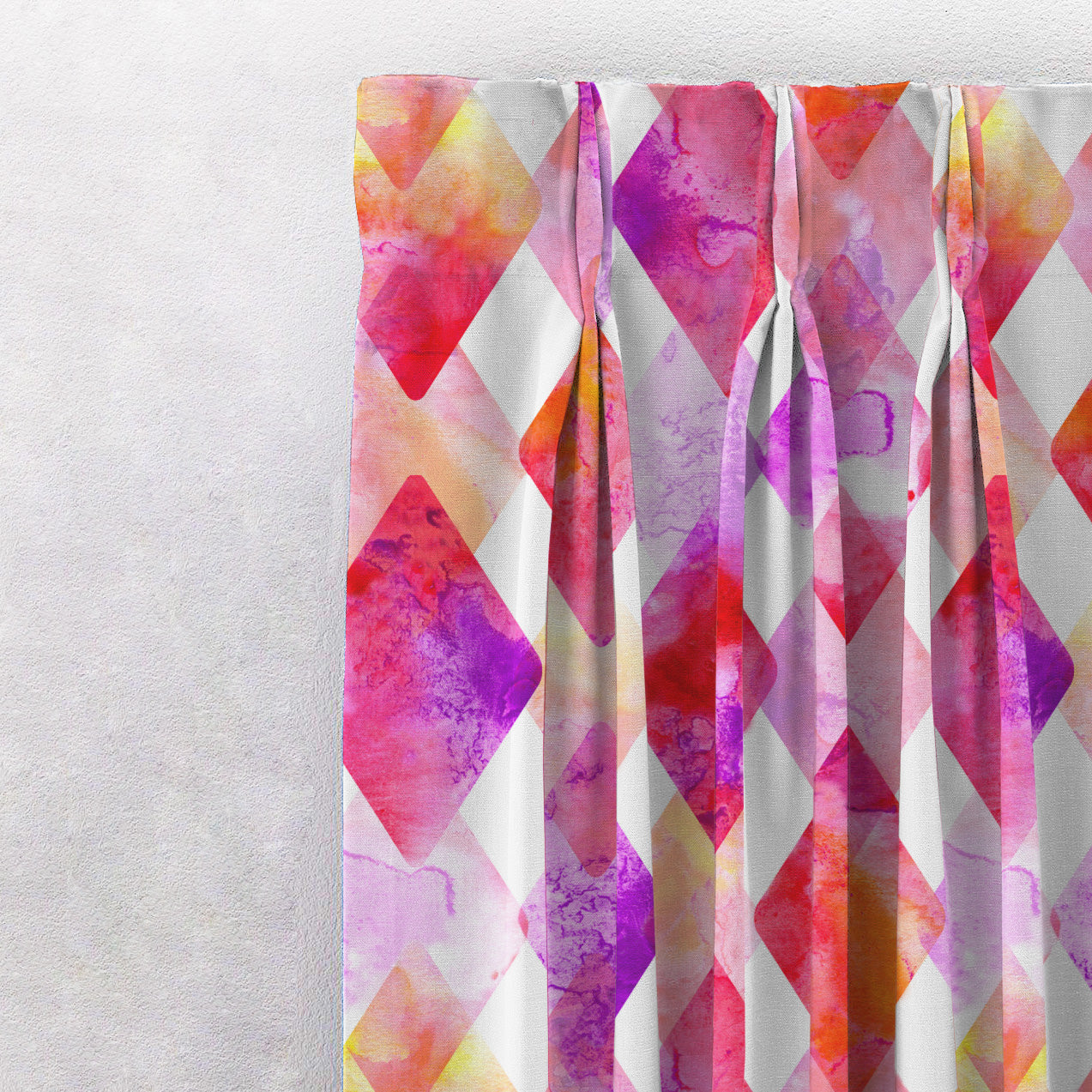 Elegent Geometric Print Matt Finish Room Darkening Curtain Set of 2 MTDS58A