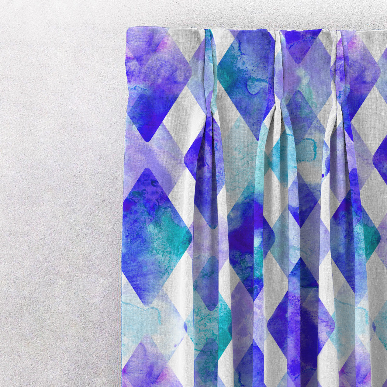 Elegent Geometric Print Matt Finish Room Darkening Curtain Set of 2 MTDS58B