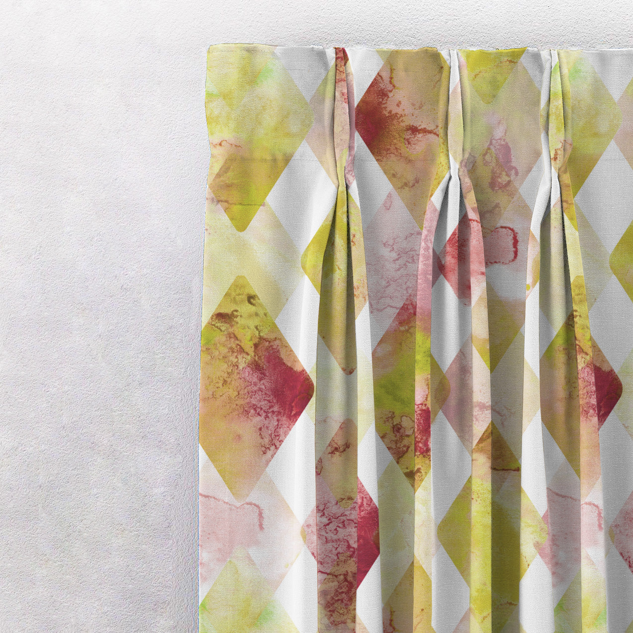 Elegent Geometric Print Matt Finish Room Darkening Curtain Set of 2 MTDS58C