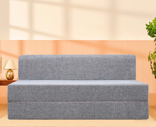 Jute Sofa Bed, Ash Grey | 5 x 6, Three Seater
