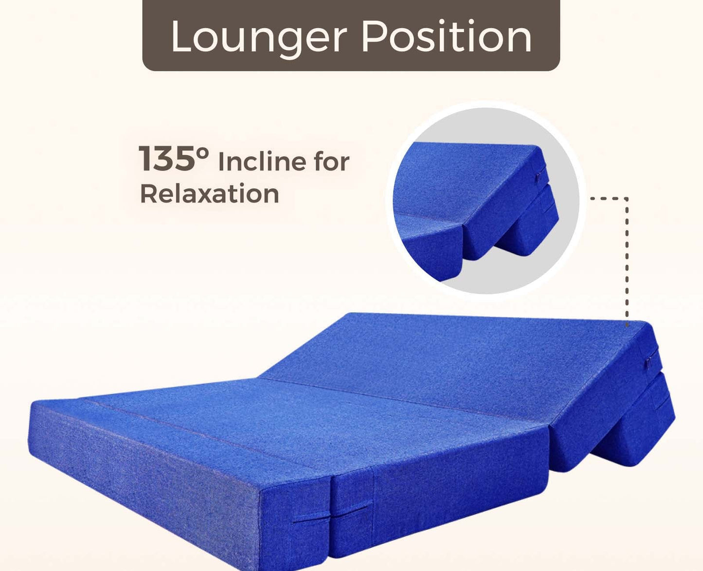 Jute Sofa Bed, Berry Blue | 5 x 6, Three Seater