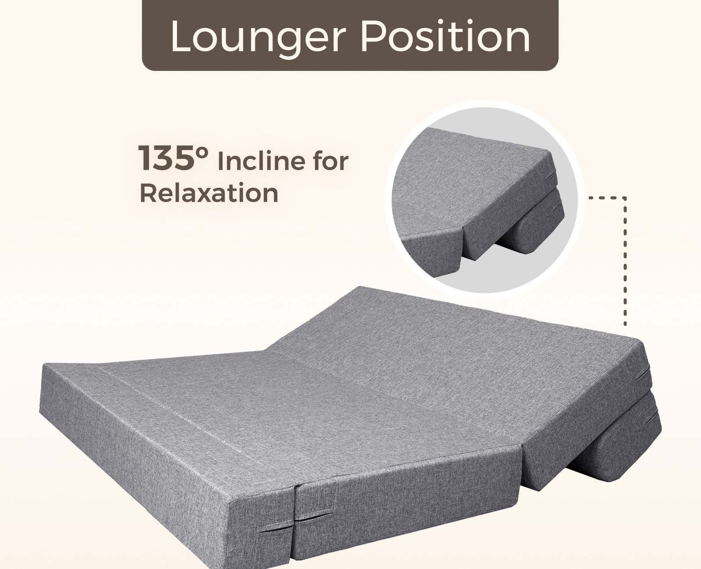 Jute Sofa Bed, Ash Grey | 5 x 6, Three Seater