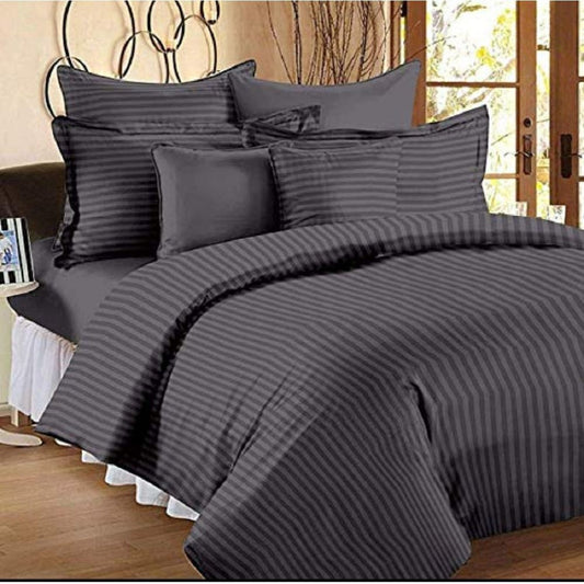 Dark Grey 210 TC Cotton Blend Flat King Bedsheet