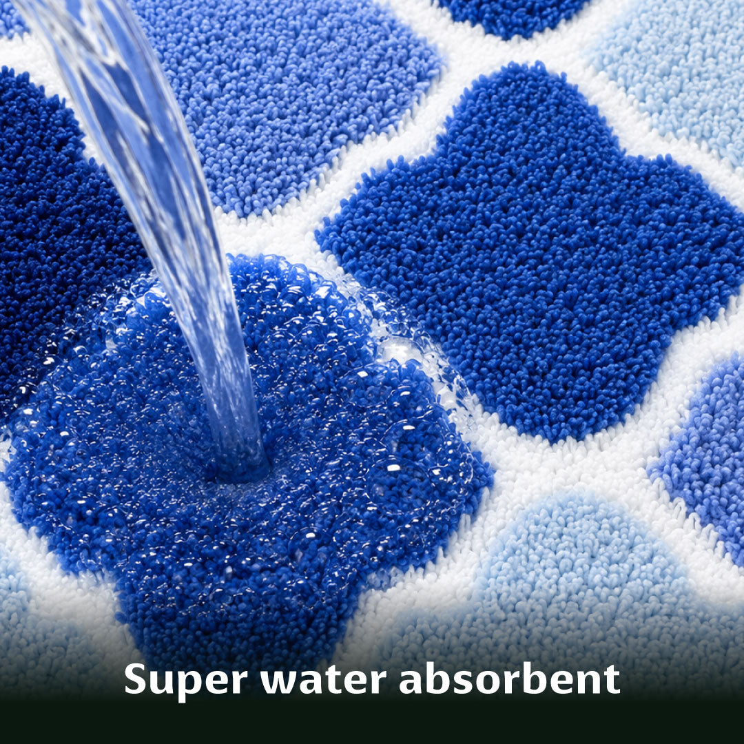 Ellipse Blue Bathroom Mat