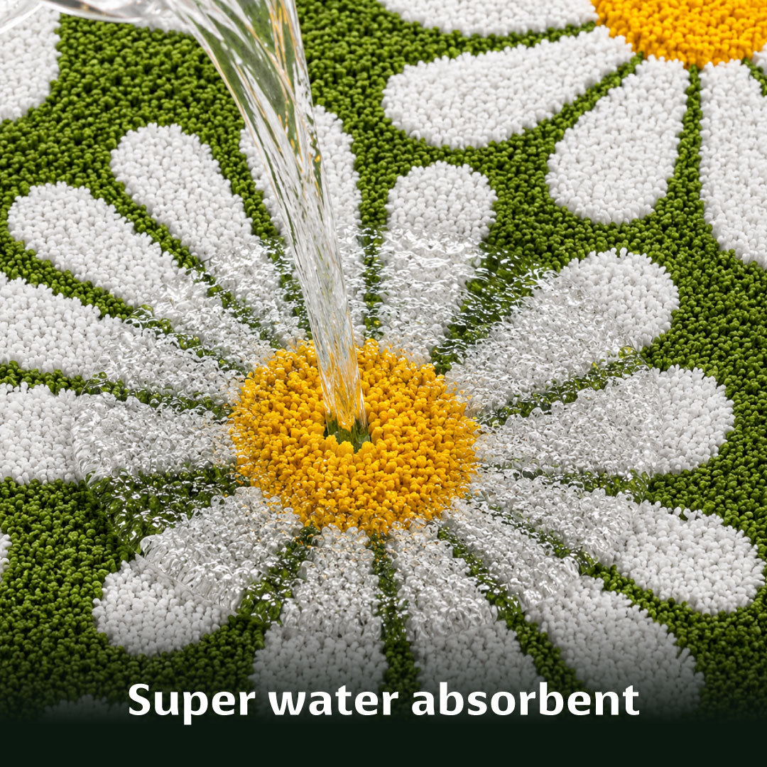 Flower Green Runner Mat