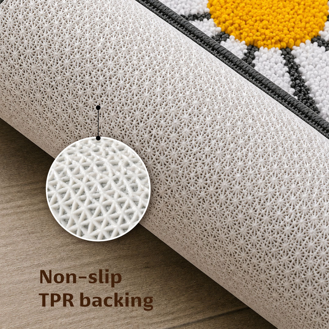 Flower Grey Bathroom Mat
