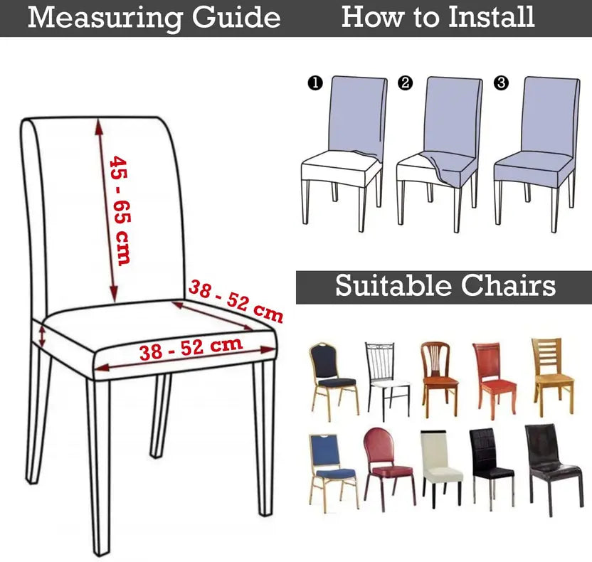 Red Diamond - Luxury Quality Strechable & Dust-proof Chair Table Covers