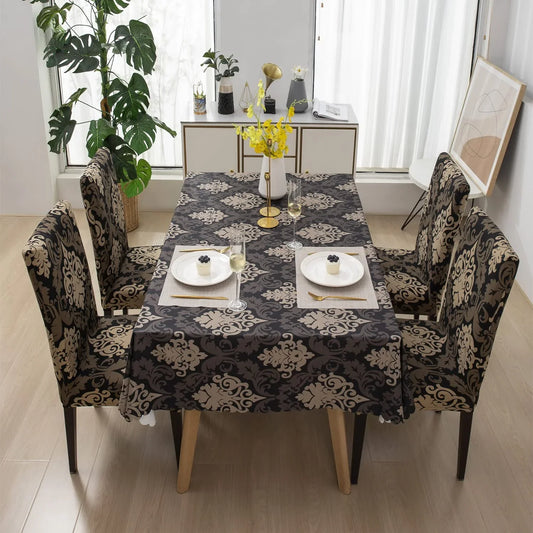 Brown Brocade - Luxury Quality Strechable & Dust-proof Chair & Table Cover