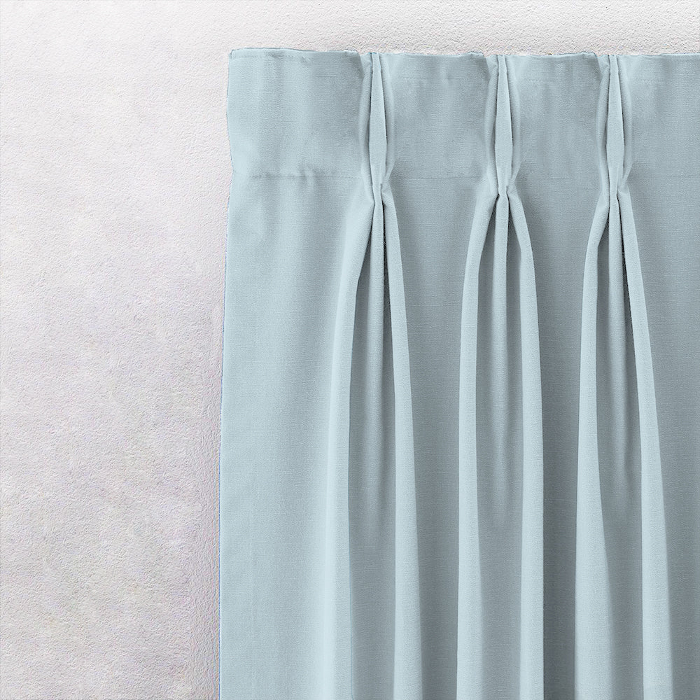 Icy Petals Indie Pastel Blue Heavy Satin Room Darkening Curtain Set of 2 - DS612