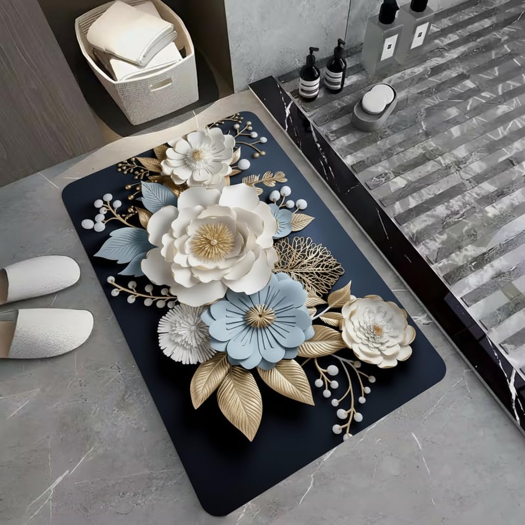 7D BATHROOM MAT FLOWER D2