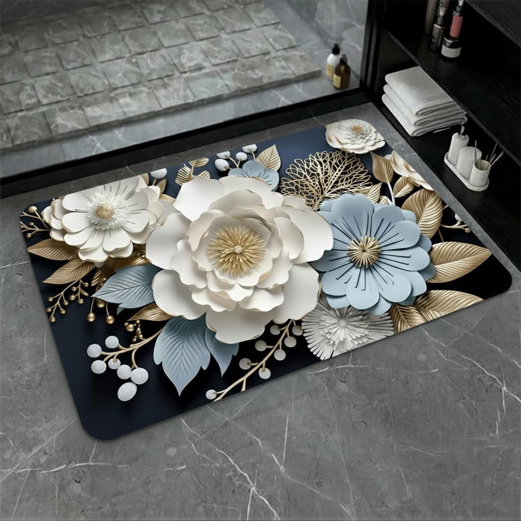 7D BATHROOM MAT FLOWER D2