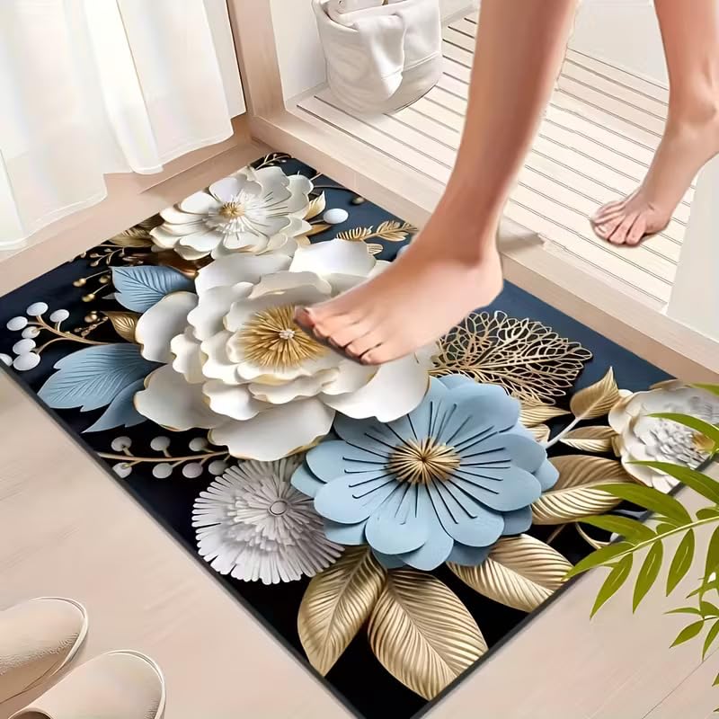 7D BATHROOM MAT FLOWER D2
